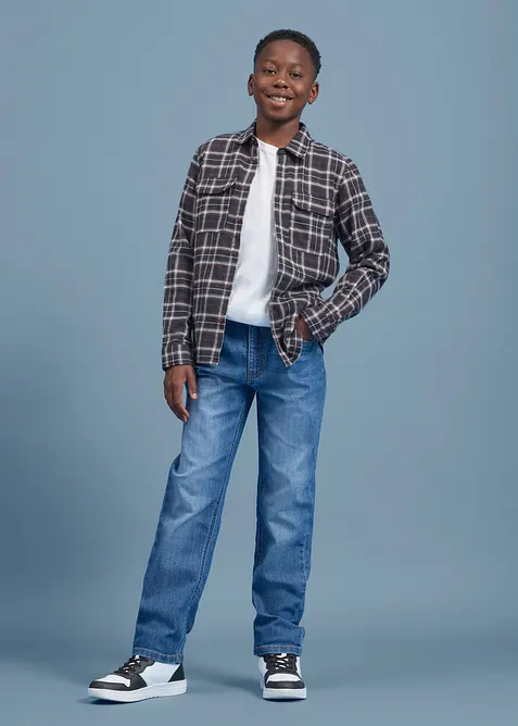 Regular fit jeans med stretch og justerbar linning, straight, bonprix