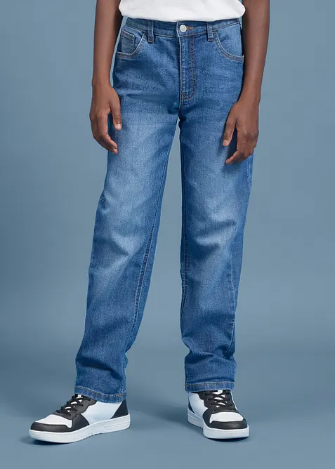 Regular fit jeans med stretch og justerbar linning, straight, bonprix