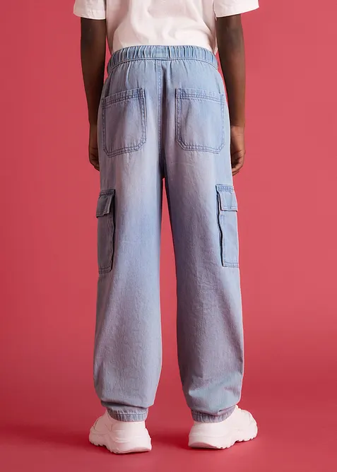 Loose Fit slip on-jeans med cargolommer, Straight, bonprix