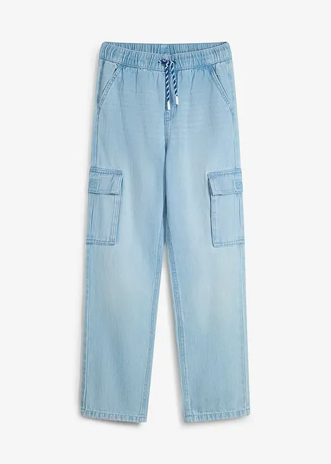 Loose Fit slip on-jeans med cargolommer, Straight, bonprix