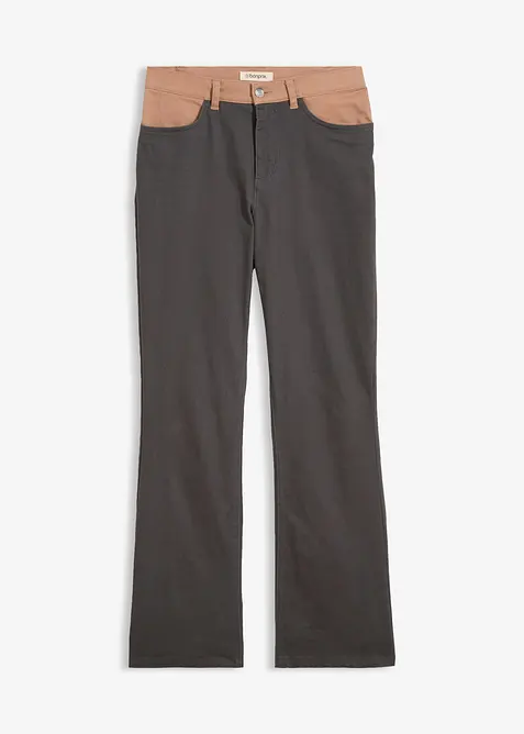 Bootcut bukse i elastisk bomullmiks, bonprix