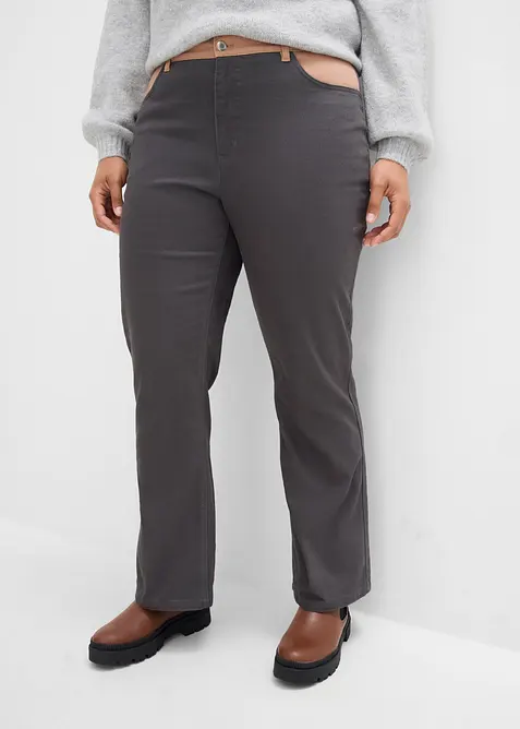 Bootcut bukse i elastisk bomullmiks, bonprix