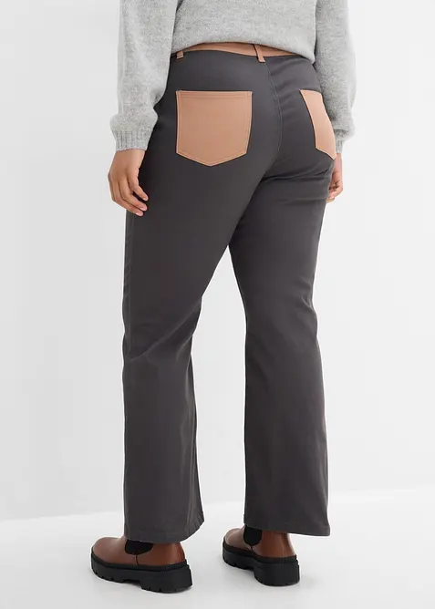 Bootcut bukse i elastisk bomullmiks, bonprix