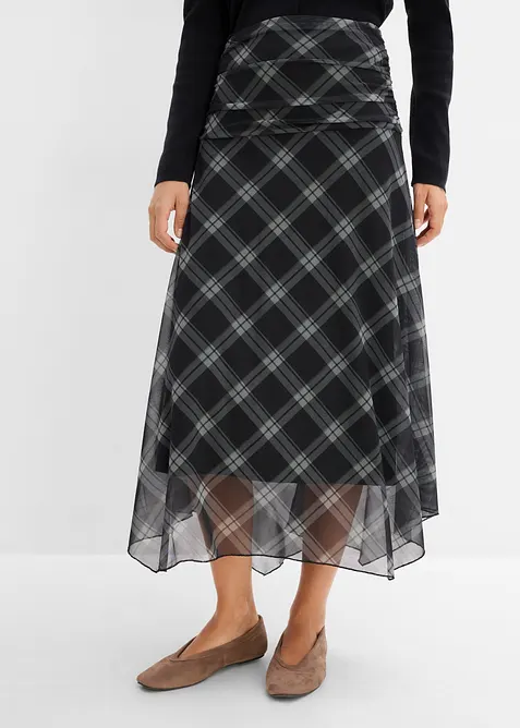 Jerseyskj&oslash;rt i tynn mesh, bonprix