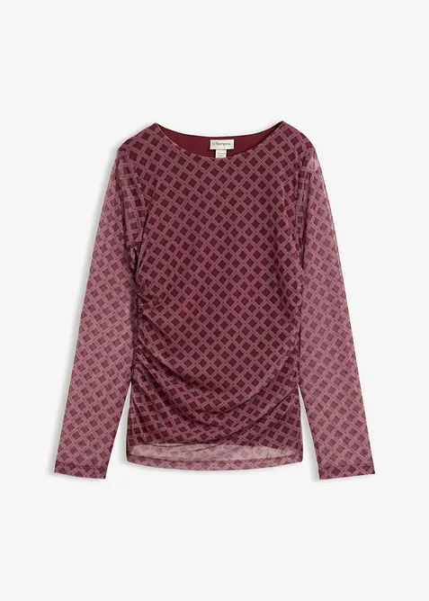 Langermet topp i tynn mesh, bonprix