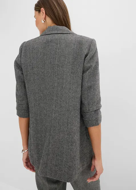 Lang blazer med krage med slag, bonprix