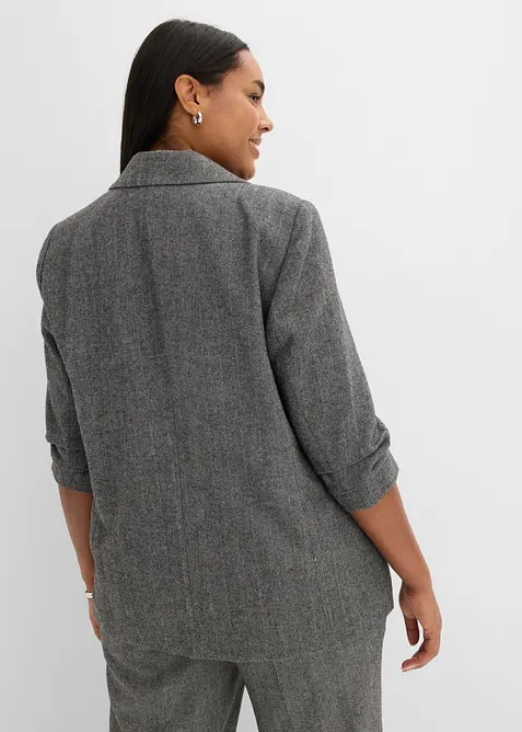 Lang blazer med krage med slag, bonprix