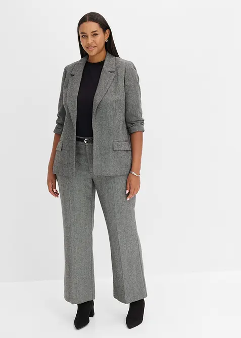 Lang blazer med krage med slag, bonprix