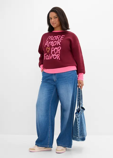 Sweatshirt i bomullsmiks, bonprix