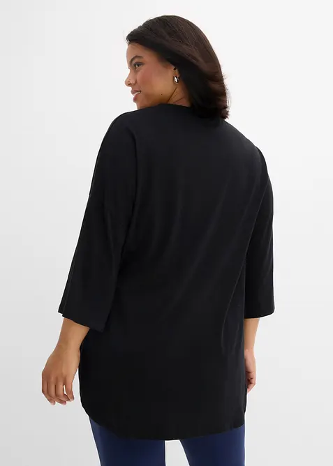 Lang, oversized topp i 100% &oslash;kologisk bomull, bonprix