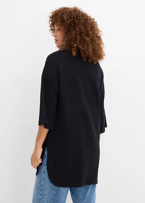 Lang, oversized topp i 100% &oslash;kologisk bomull, bonprix