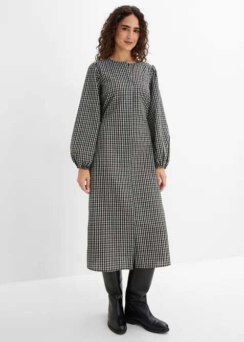 Rutete midikjole, bonprix