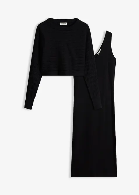 Strikket kjolesett  (2-delt sett), bonprix