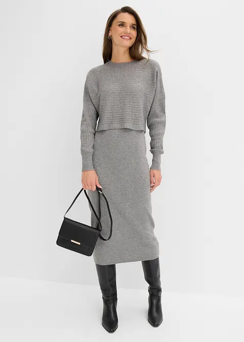 Strikket kjolesett  (2-delt sett), bonprix