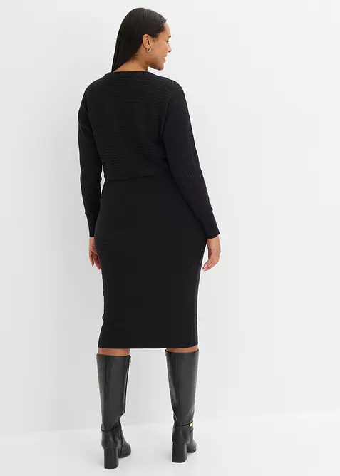 Strikket kjolesett  (2-delt sett), bonprix