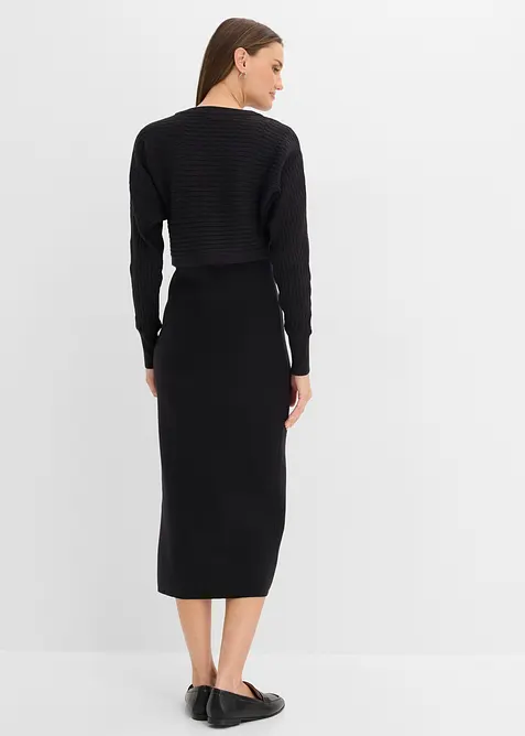 Strikket kjolesett  (2-delt sett), bonprix