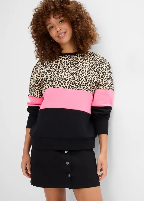 Sweatshirt i bomullsmiks, bonprix