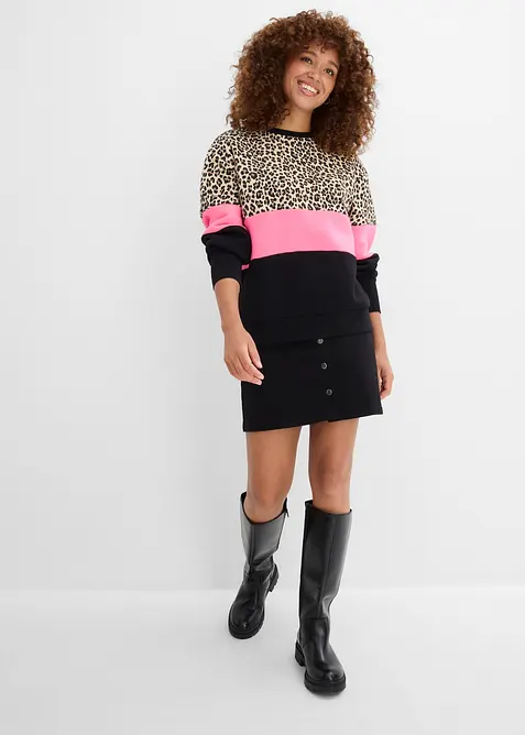 Sweatshirt i bomullsmiks, bonprix