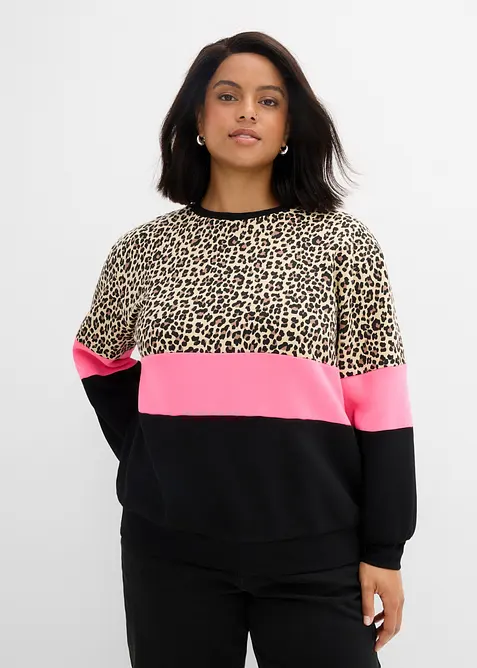 Sweatshirt i bomullsmiks, bonprix