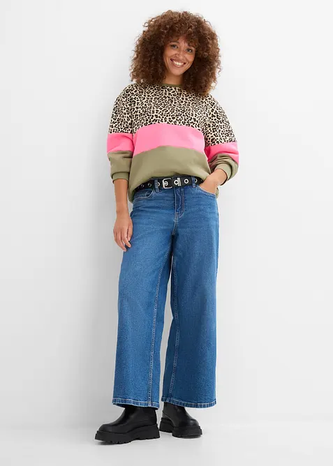 Sweatshirt i bomullsmiks, bonprix