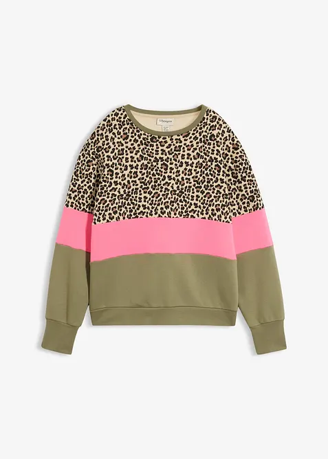 Sweatshirt i bomullsmiks, bonprix