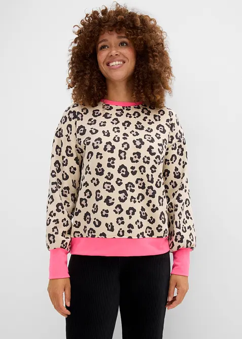 Sweatshirt i bomullsmiks, bonprix