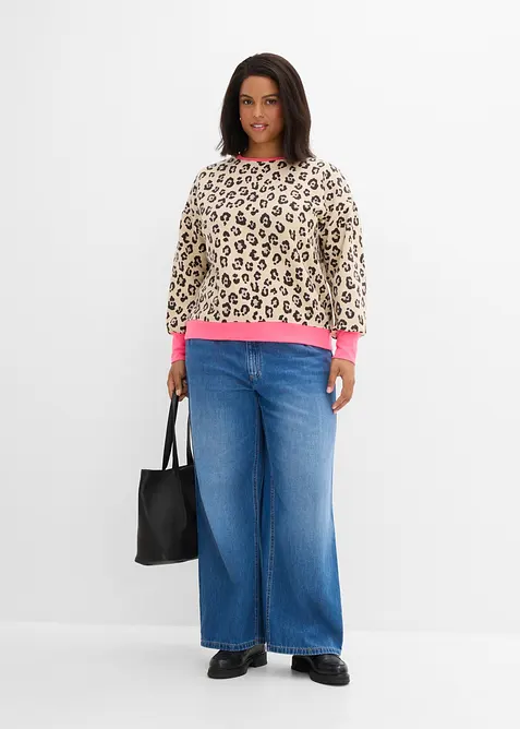 Sweatshirt i bomullsmiks, bonprix
