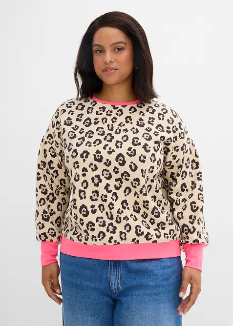 Sweatshirt i bomullsmiks, bonprix
