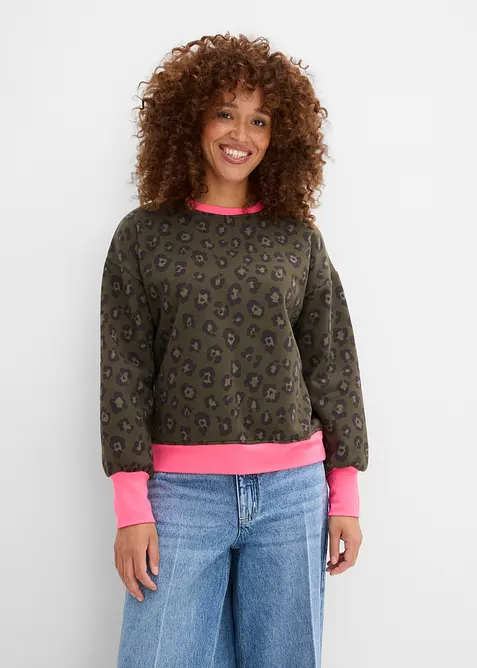 Sweatshirt i bomullsmiks, bonprix