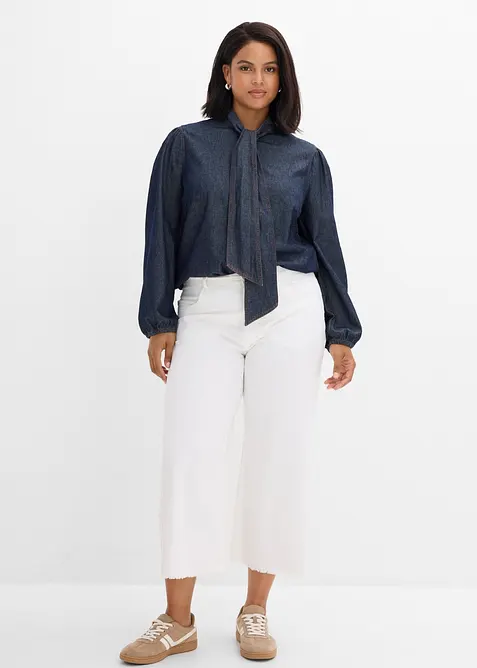 Jeansbluse av &oslash;kologisk bomull, bonprix