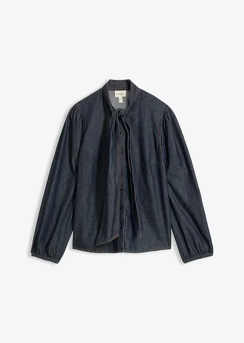 Jeansbluse av &oslash;kologisk bomull, bonprix