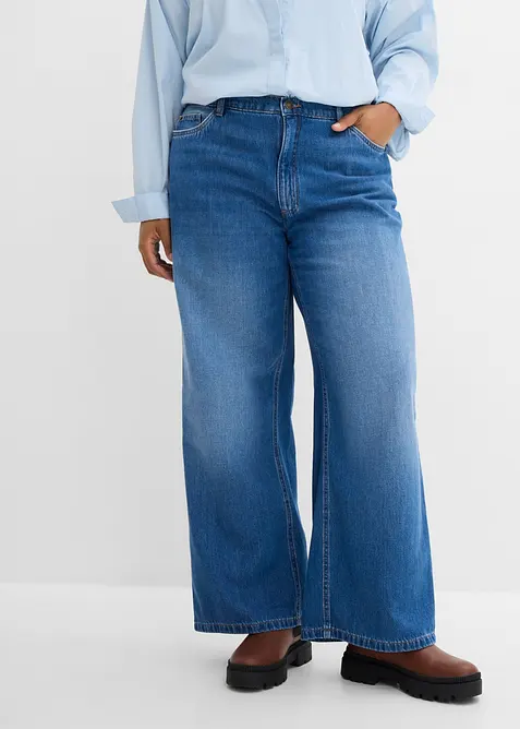 Wide leg jeans high waist, bonprix