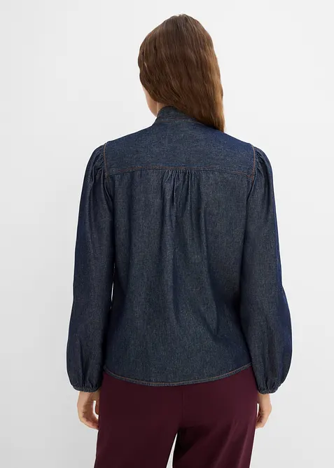 Jeansbluse av &oslash;kologisk bomull, bonprix