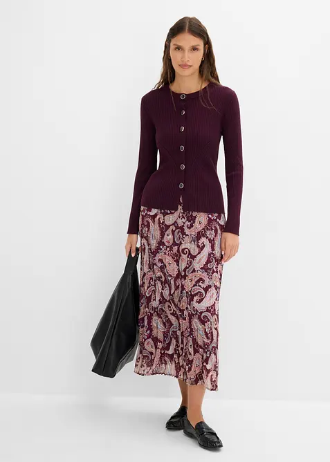 Finstrikket cardigan i viskosemiks, bonprix