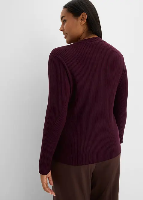 Finstrikket cardigan i viskosemiks, bonprix