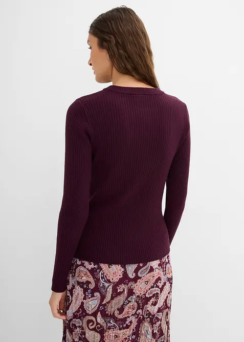 Finstrikket cardigan i viskosemiks, bonprix