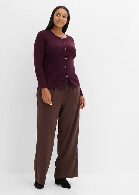 Finstrikket cardigan i viskosemiks, bonprix