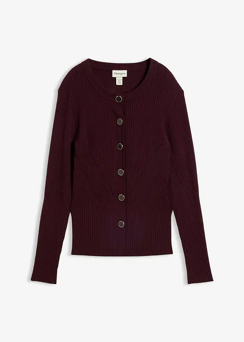 Finstrikket cardigan i viskosemiks, bonprix