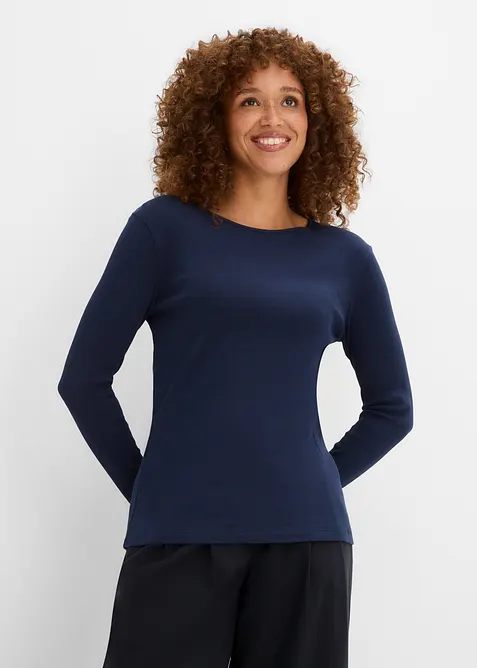 Ribbet topp i 100% &oslash;kologisk bomull (5-pack), bonprix