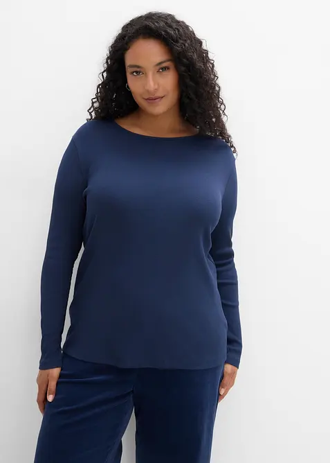 Ribbet topp i 100% &oslash;kologisk bomull (5-pack), bonprix