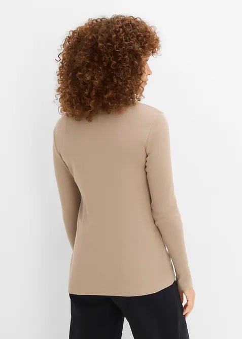 Ribbestrikket topp i 100% &oslash;kologisk bomull (5-pack), bonprix