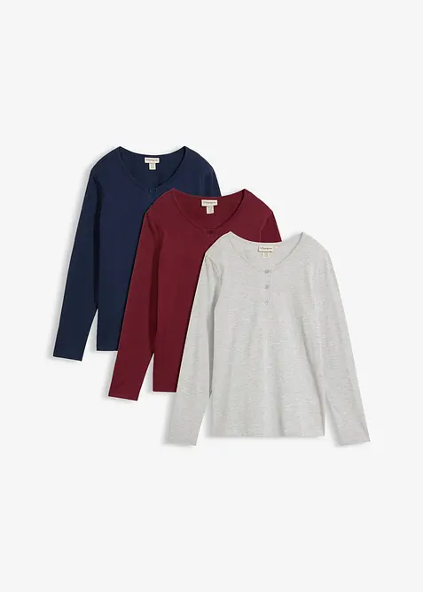 Langermet topp (3-pack), bonprix