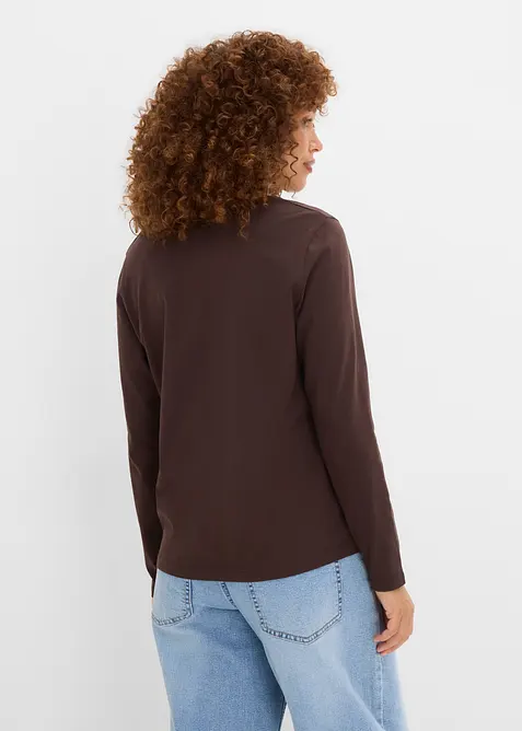 Langermet topp i 100% &oslash;kologisk bomull (3-pack), bonprix