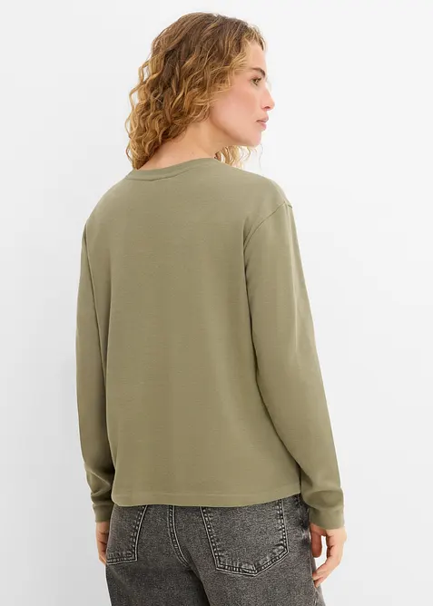 Langermet topp i 100% bomull, bonprix