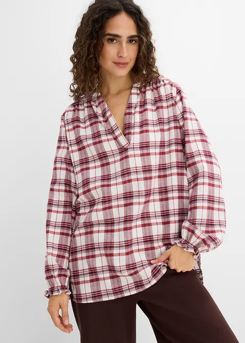Bluse i flanell av 100% bomull, bonprix