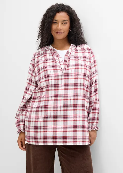 Bluse i flanell av 100% bomull, bonprix