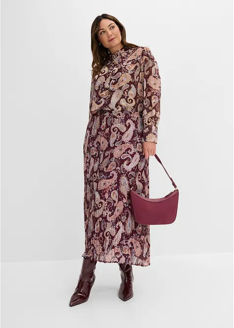 Chiffonbluse med st&aring;krage, bonprix