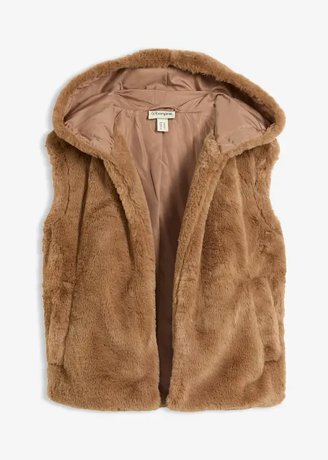 Fuskepelsvest med stikklommer, bonprix