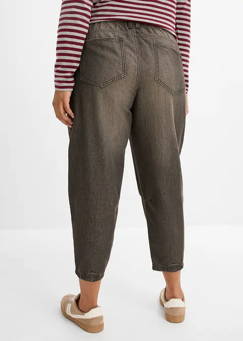 Barrel Jeans Mid Waist, komfortlinning, bonprix