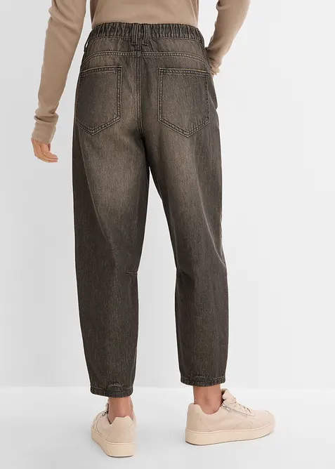 Barrel Jeans Mid Waist, komfortlinning, bonprix